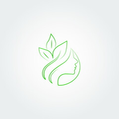 Beauty Female Face Logo.  Beauty Salon Logo. 
cosmetic logo vector illustration.