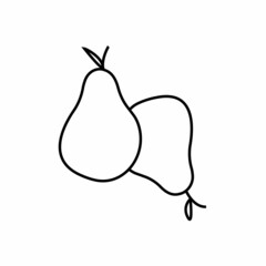 Pear fruits line icon. Vector doodle.