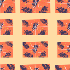 Seamless pattern with Christmas gifts. Vector illustration.