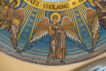 Archangel Raphael. Mosaic icon