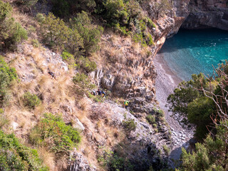 Cala di Mezzanotte a beautiful beach on the path from Sapri to Maratea called Apprezzami l'Asino...