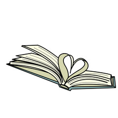 Book with pages forming a heart
