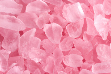 Obraz premium Salt crystals, sea salt as background and texture. Ice crystals pink