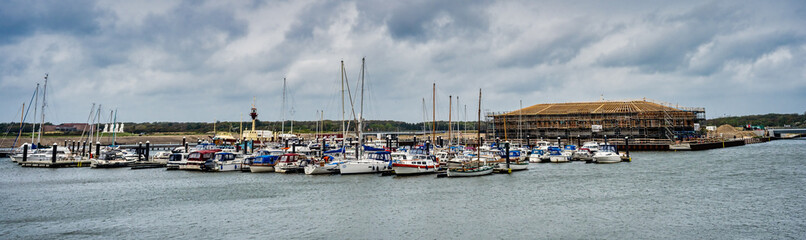 Fototapeta na wymiar New marina in Esbjerg harbor at the North Sea coast, Denmark