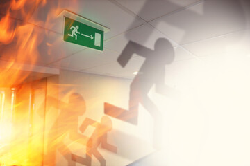 emergency exit abstraction and fire in the workplace - 459936199