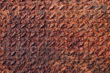 Black color non-slip metal with red rust textured background, Rust of metals.Corrosive Rust on old iron      