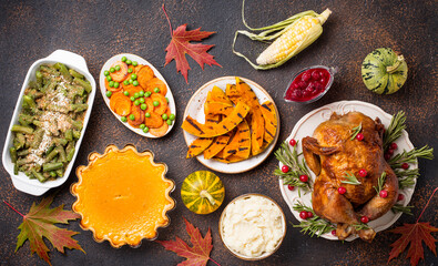 Thanksgiving Day traditional festive dinner