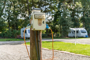 Campsite Power Connection Point for Caravans, Campervans and motorhomes