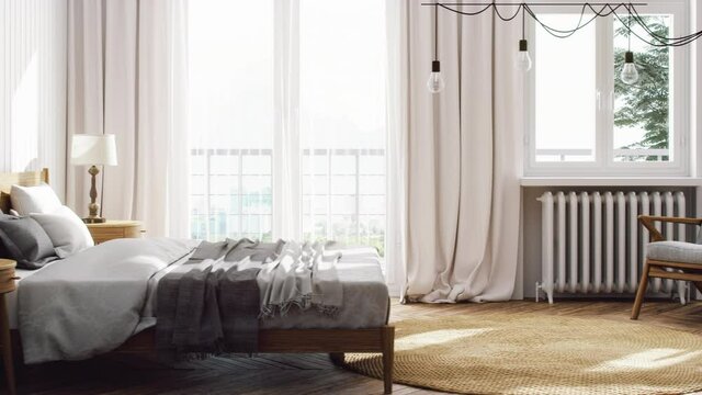 Scandinavian Style Bedroom Interior
