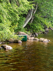 canoe and woods