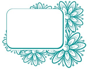A card with an empty place to insert, decorated with flowers. Vector illustration