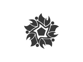 burning star like a flower icon vector isolated