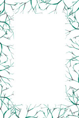 Watercolor winter greeting card with twigs