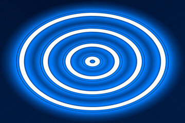 neon blue lights circle, abstract background