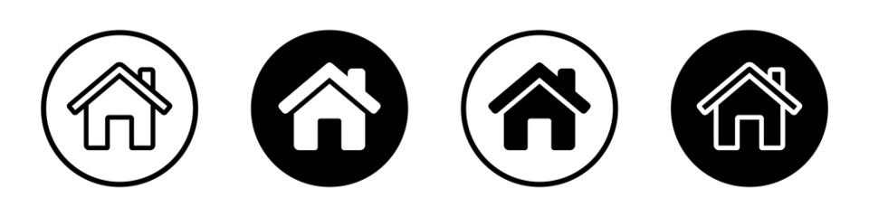 House icon set. Set of black house, Real estate symbols, vector illustration