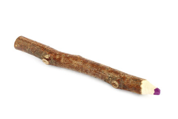 Wooden pencil on white background