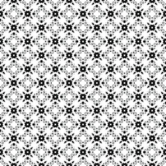 Black and white surface pattern texture. Bw ornamental graphic design. Mosaic ornaments. Pattern template. Vector illustration.