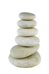 Balancing stones isolated on white