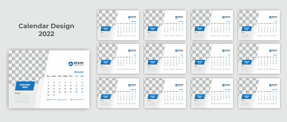 Desk Calendar Design 2022, Table Calendar 2022, Printable Desk Calendar Design.