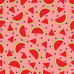 Watermelon seamless pattern vector