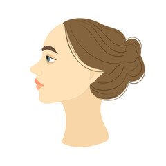 portrait of a girl in profile with a beam