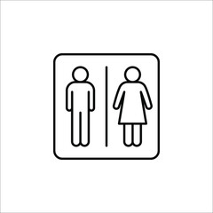 Fototapeta premium Restroom sign. Toilet sign with lady, man and person, vector illustration on white background