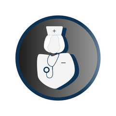 Doctor icon with a stethoscope around his neck. Medical symbol for healthcare concept design.