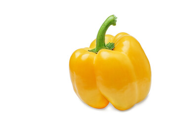 yellow bell pepper fresh and healthy on white background