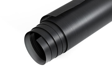 PVC Fan Grills Cover. Black Dust Filter Mesh. Cuttable Computer PC Case Dustproof Fan isolated cutout on white background