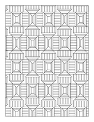 Geometric Pattern Coloring Pages for Coloring Book or Background
