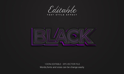 black Bold 3d Text Effect