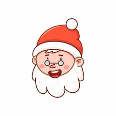 Portrait of Santa Claus in cartoon style. Holiday clipart isolated on white background - 459955147
