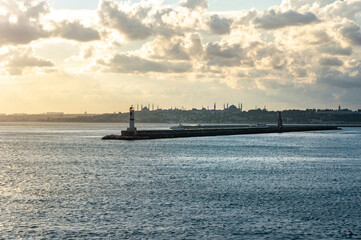 Fototapeta premium Landcaspe showing the sunset in Istanbul