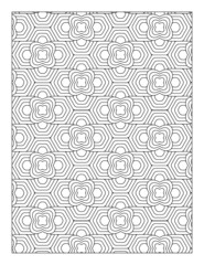 Naklejka premium Geometric Pattern Coloring Pages for Coloring Book or Background | Black and White Pattern Pages