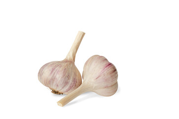 Raw garlic isolated on a white background