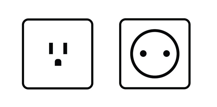 Electrical outlets vector icon, isolated, minimalism, simple 