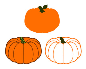 Pumpkin, stencil, simple isolated vector image, icon, symbol, logo 