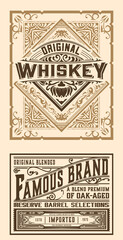 Whiskey label with old frames