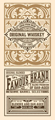 Whiskey label with old frames