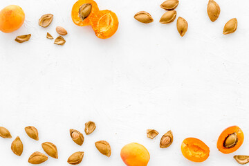 Apricots and apricot pits - dried kernel almond pattern