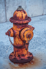 old rusty fire hydrant on the street