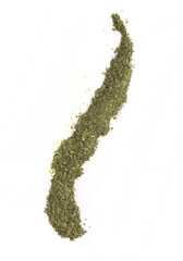 dried dill on a white background