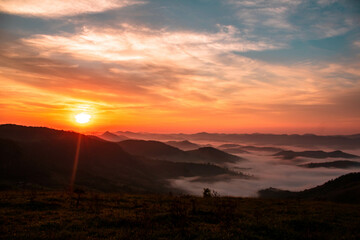 sunrise over the clouds