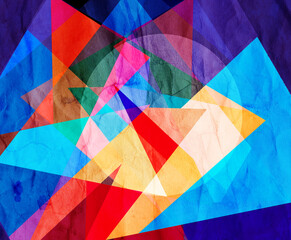 Abstract multi-colored background of geometric objects - 459961778