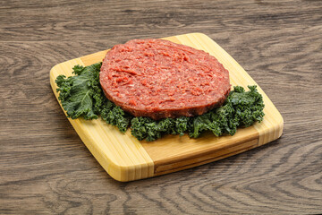 Raw beef burger cutlet for burger