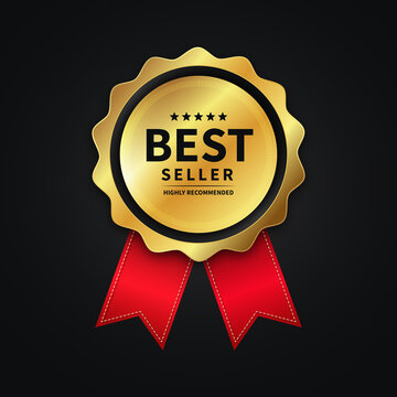 Elegant best seller award badge design. Quality label, sign, and symbol template