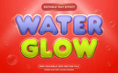 Water glow editable text effect liquid style