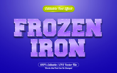 Frozen Iron 3d editable text effect game style