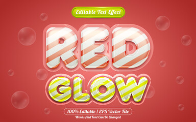 Red glow editable text effect liquid style