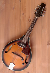 Obraz na płótnie Canvas Vintage country mandolin on wooden background
